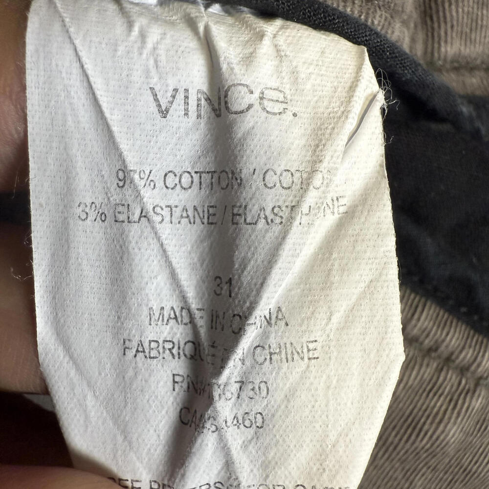 Vince. Men's Size 31 Gray Slim Ankle Length Jeans 31" Inseam - Picture 7 of 8